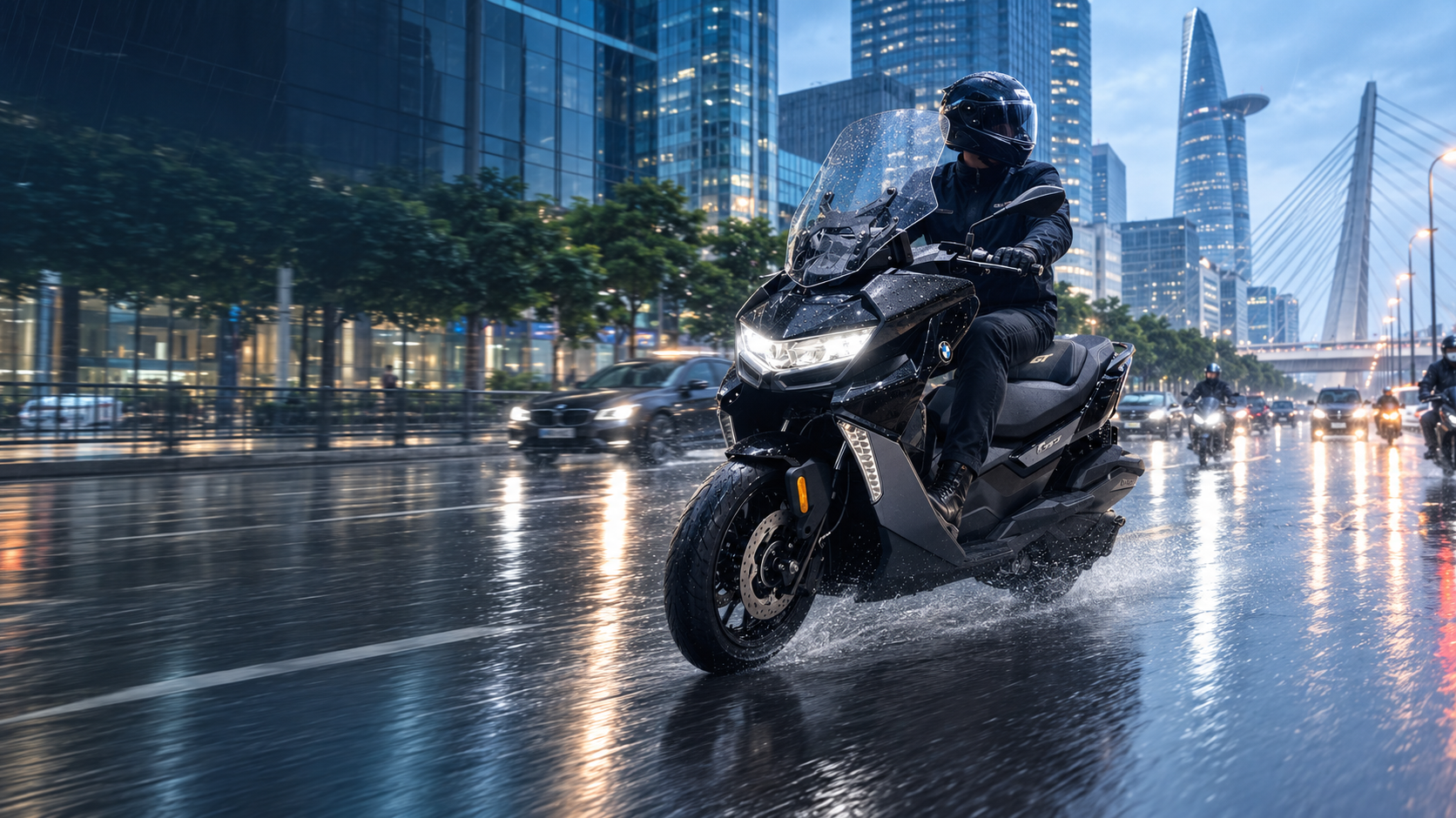Tự tin di chuyển trong đô thị với công nghệ hỗ trợ an toàn từ BMW Motorrad C 400 GT